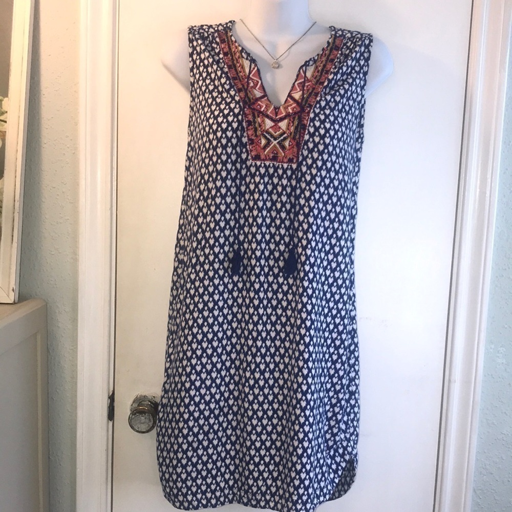 Beachlunchlounge Embroidered Boho Sleeveless Dress Size XS